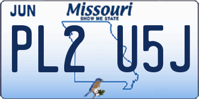 MO license plate PL2U5J