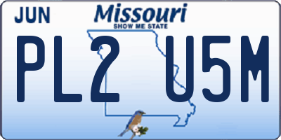 MO license plate PL2U5M