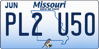 MO license plate PL2U5O