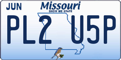 MO license plate PL2U5P