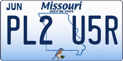 MO license plate PL2U5R
