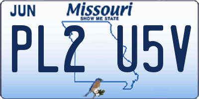 MO license plate PL2U5V