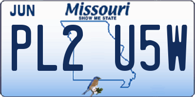 MO license plate PL2U5W