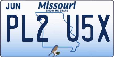 MO license plate PL2U5X