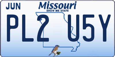 MO license plate PL2U5Y