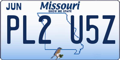 MO license plate PL2U5Z