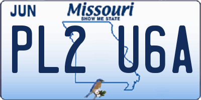 MO license plate PL2U6A
