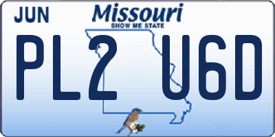 MO license plate PL2U6D
