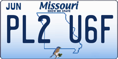 MO license plate PL2U6F