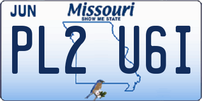 MO license plate PL2U6I