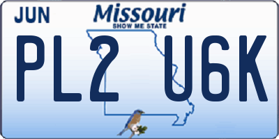 MO license plate PL2U6K