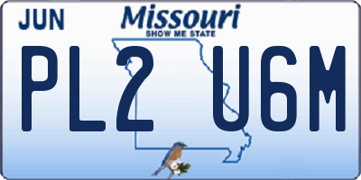 MO license plate PL2U6M
