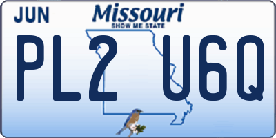 MO license plate PL2U6Q