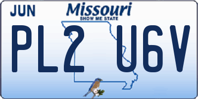 MO license plate PL2U6V