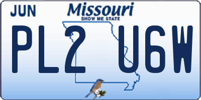 MO license plate PL2U6W