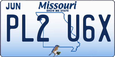 MO license plate PL2U6X