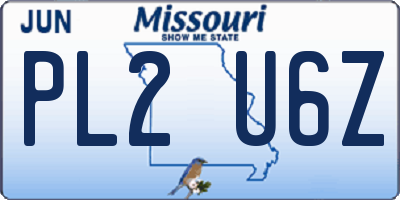 MO license plate PL2U6Z