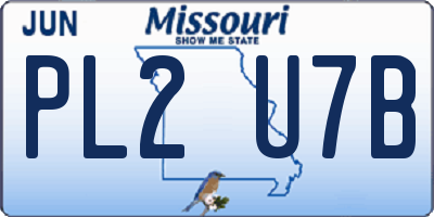 MO license plate PL2U7B