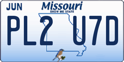 MO license plate PL2U7D