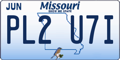 MO license plate PL2U7I
