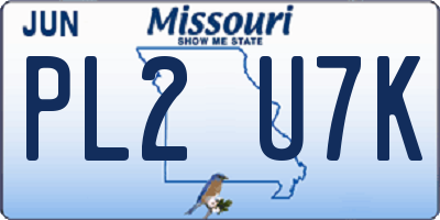 MO license plate PL2U7K