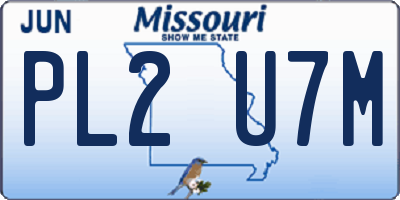 MO license plate PL2U7M