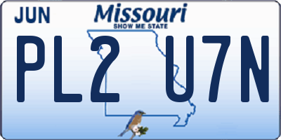 MO license plate PL2U7N