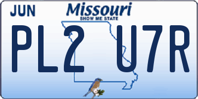 MO license plate PL2U7R