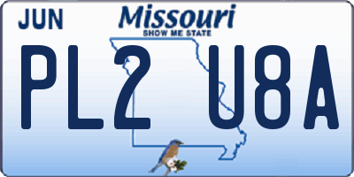 MO license plate PL2U8A