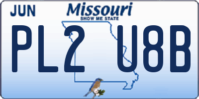 MO license plate PL2U8B