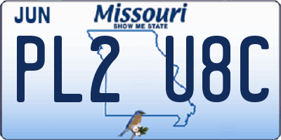 MO license plate PL2U8C
