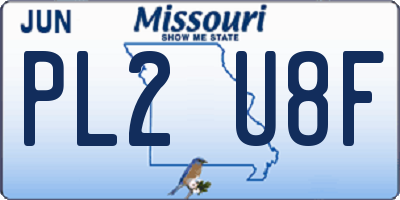 MO license plate PL2U8F