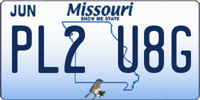 MO license plate PL2U8G