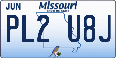 MO license plate PL2U8J