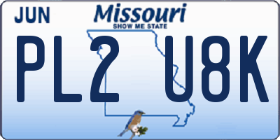 MO license plate PL2U8K