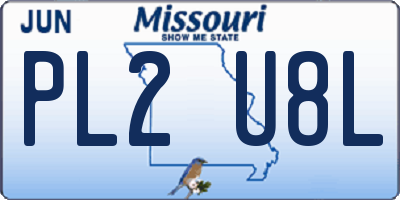 MO license plate PL2U8L