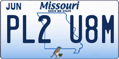 MO license plate PL2U8M