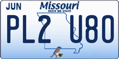 MO license plate PL2U8O
