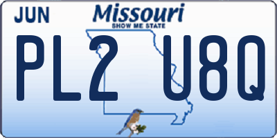 MO license plate PL2U8Q