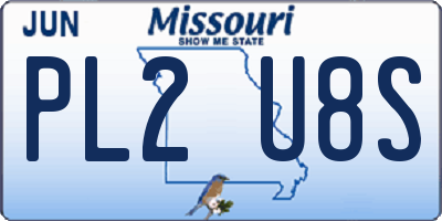 MO license plate PL2U8S
