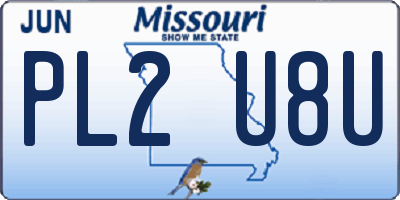 MO license plate PL2U8U