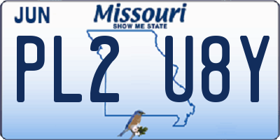 MO license plate PL2U8Y