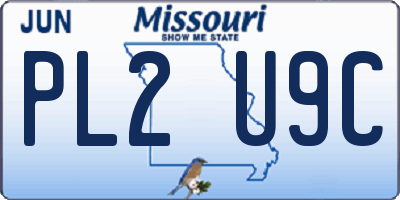 MO license plate PL2U9C