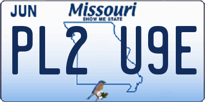 MO license plate PL2U9E