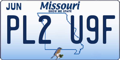 MO license plate PL2U9F