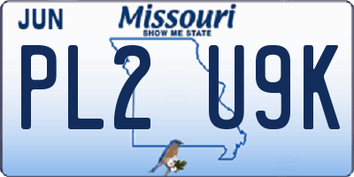 MO license plate PL2U9K