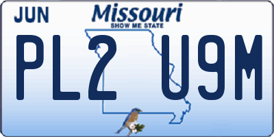 MO license plate PL2U9M
