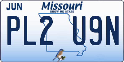MO license plate PL2U9N