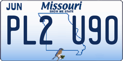 MO license plate PL2U9O