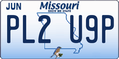 MO license plate PL2U9P